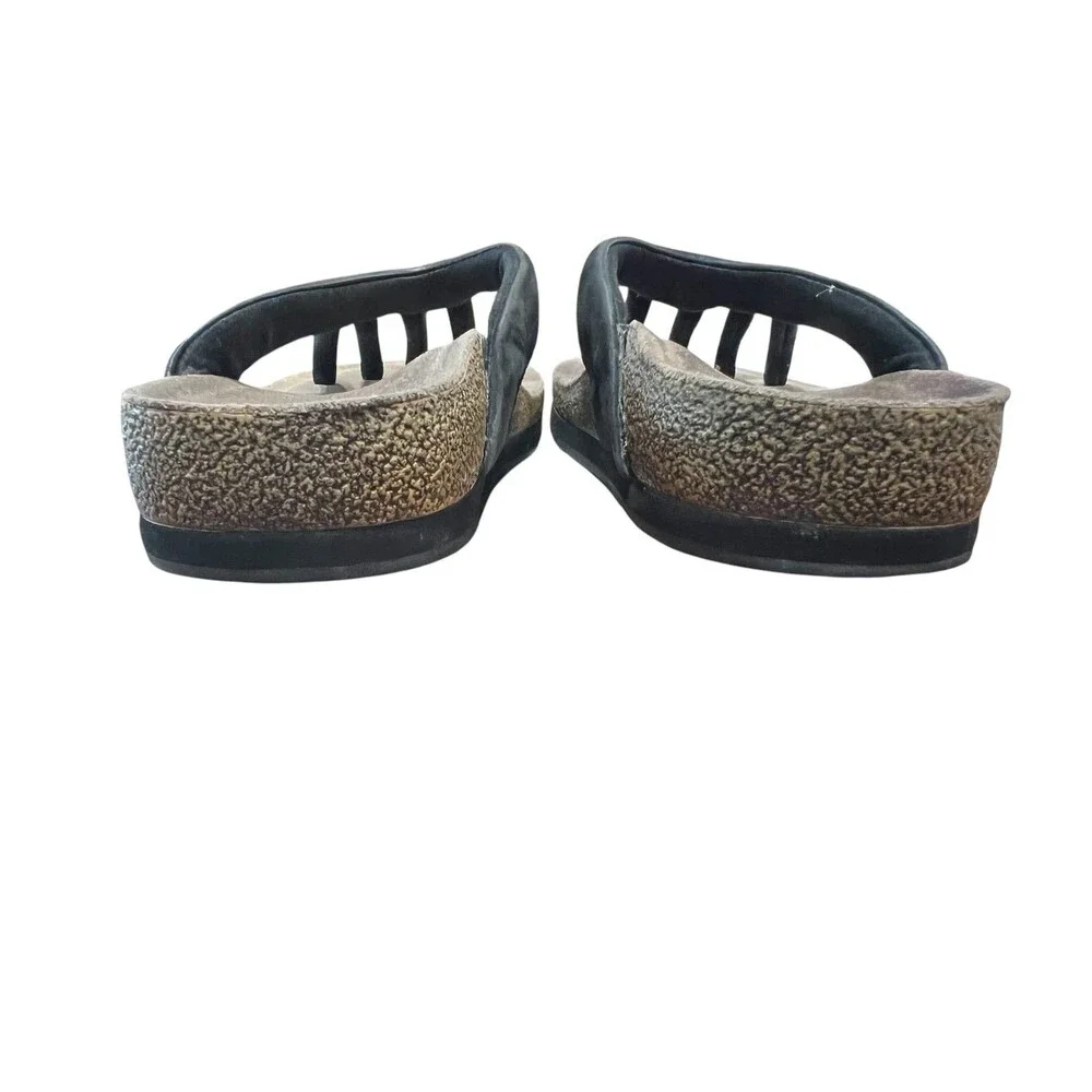 Wellrox Women's Black Nubuck Five Toe Separator Sandals  Size 10  Comfort Casual